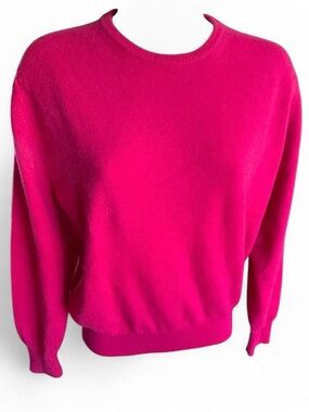 Johnstons of Elgin Raspberry Pink Vintage Cashmere Soft Luxury Sweater Medium
